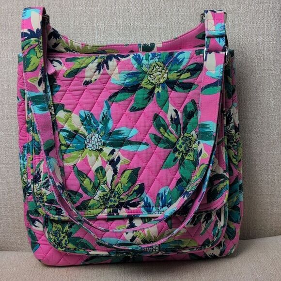 Vera Bradley Tropical Paradise Mailbag Crossbody Quilted Pink Floral Tote Bag - Picture 10 of 10